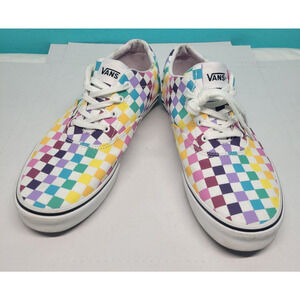 VANS Off The Wall Rainbow Checkerboard Checked Sneakers Missy Sz 6 Skater